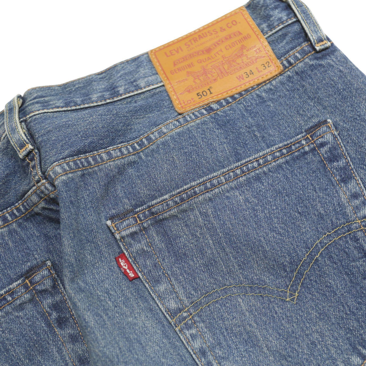 LEVI'S 501 BIG E Mens Jeans Blue Regular Straight Denim Medium W34 L32 Classic
