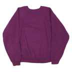 TULTEX Womens Purple Cotton Blend Crew Neck Sweatshirt L Casual Pullover