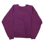 TULTEX Womens Purple Cotton Blend Crew Neck Sweatshirt L Casual Pullover
