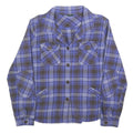 WOOLRICH Womens Blue & Grey Plaid Shirt Long Sleeve Button L Casual Flannel
