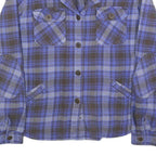 WOOLRICH Womens Blue & Grey Plaid Shirt Long Sleeve Button L Casual Flannel