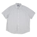 TOMMY HILFIGER Mens White & Grey Patterned Casual Shirt XL Short Sleeve Cotton