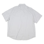 TOMMY HILFIGER Mens White & Grey Patterned Casual Shirt XL Short Sleeve Cotton