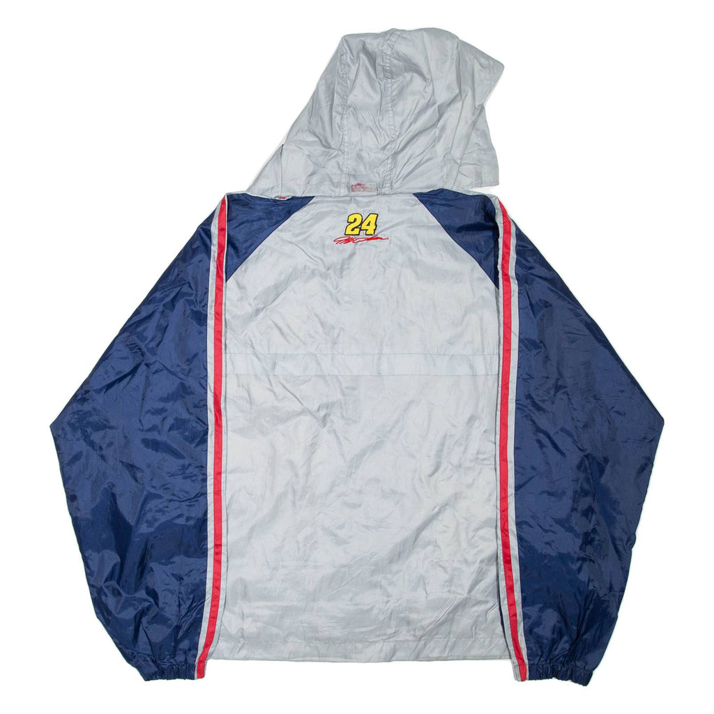 WINNERS CIRCLE Mens Rain Jacket Grey Hooded Colourblock L