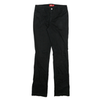 DICKIES Womens Cotton Blend Black Slim Straight Leg Trousers W28 L31 Workwear