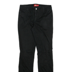 DICKIES Womens Cotton Blend Black Slim Straight Leg Trousers W28 L31 Workwear