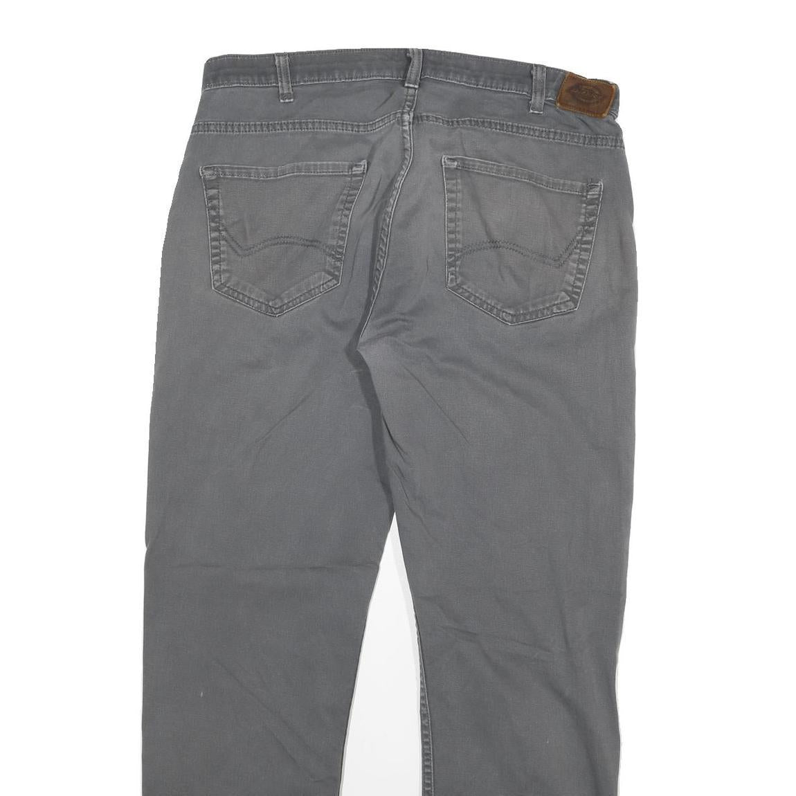 DICKIES Mens Cotton Blend Grey Regular Fit Straight Leg Trousers W34 L32