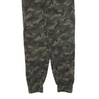 BCKJ Mens Slim Cotton Blend Green Camouflage Trousers W26 L26 Drawstring Casual