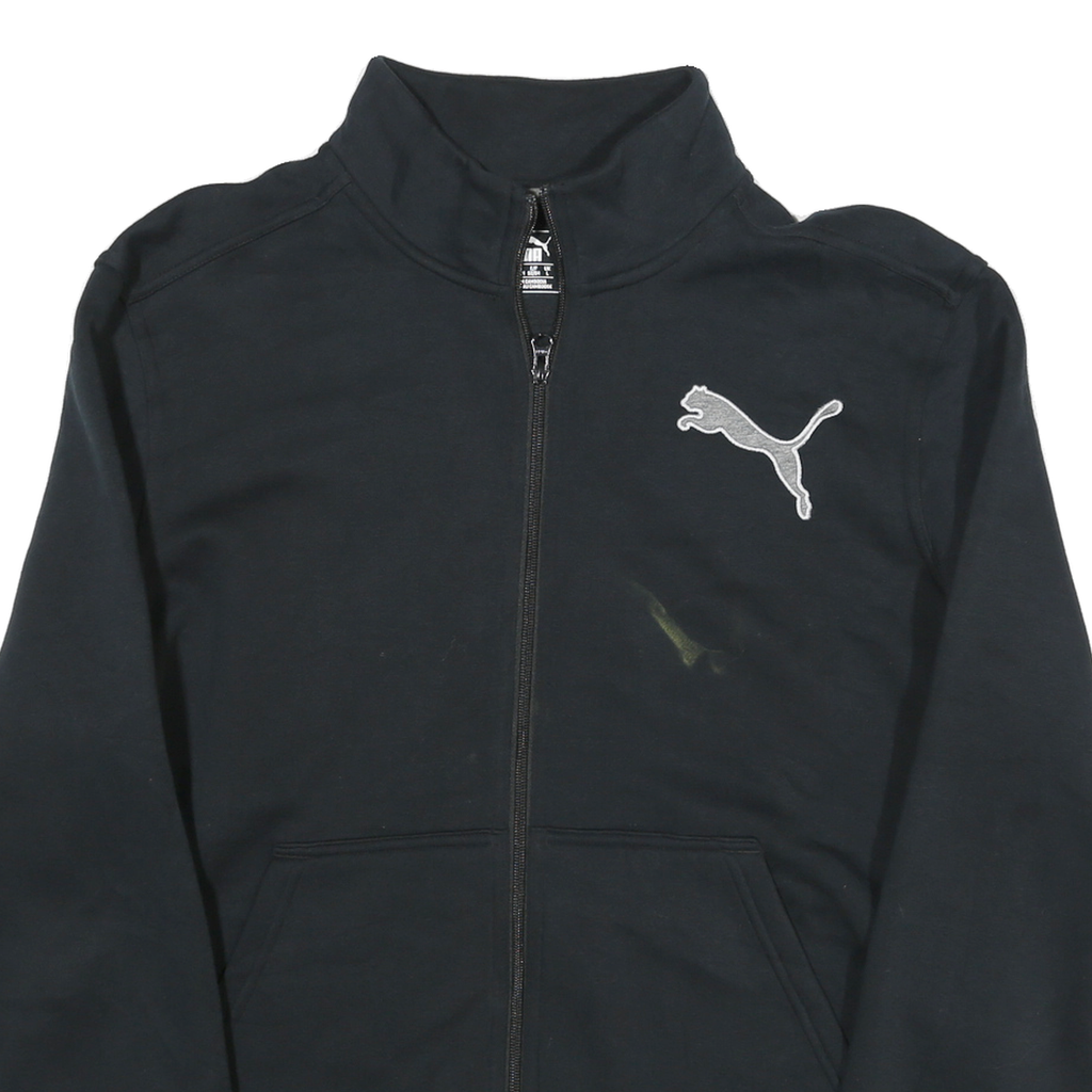 PUMA Mens Black Cotton Blend Zip Jacket L Sports Casual Streetwear
