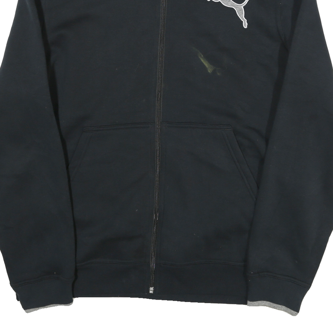 PUMA Mens Black Cotton Blend Zip Jacket L Sports Casual Streetwear