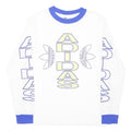 ADIDAS ORIGINALS Womens White & Blue Graphic Long Sleeve Crew Neck T-Shirt UK 18