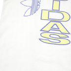 ADIDAS ORIGINALS Womens White & Blue Graphic Long Sleeve Crew Neck T-Shirt UK 18