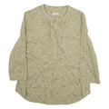 NAPAPIJRI Womens Shirt Top Green 3/4 Sleeve Silk Floral S