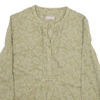 NAPAPIJRI Womens Shirt Top Green 3/4 Sleeve Silk Floral S