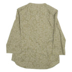 NAPAPIJRI Womens Shirt Top Green 3/4 Sleeve Silk Floral S