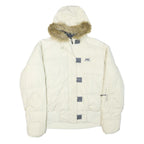 HELLY HANSEN Womens White Puffer Jacket L Polyester Blend Insulated Winterwear