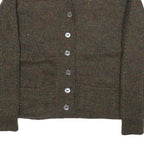 BRENDA HORNE Womens Brown Patterned Button Up Chunky Knit XS Cable Knit Jumper