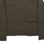 BRENDA HORNE Womens Brown Patterned Button Up Chunky Knit XS Cable Knit Jumper