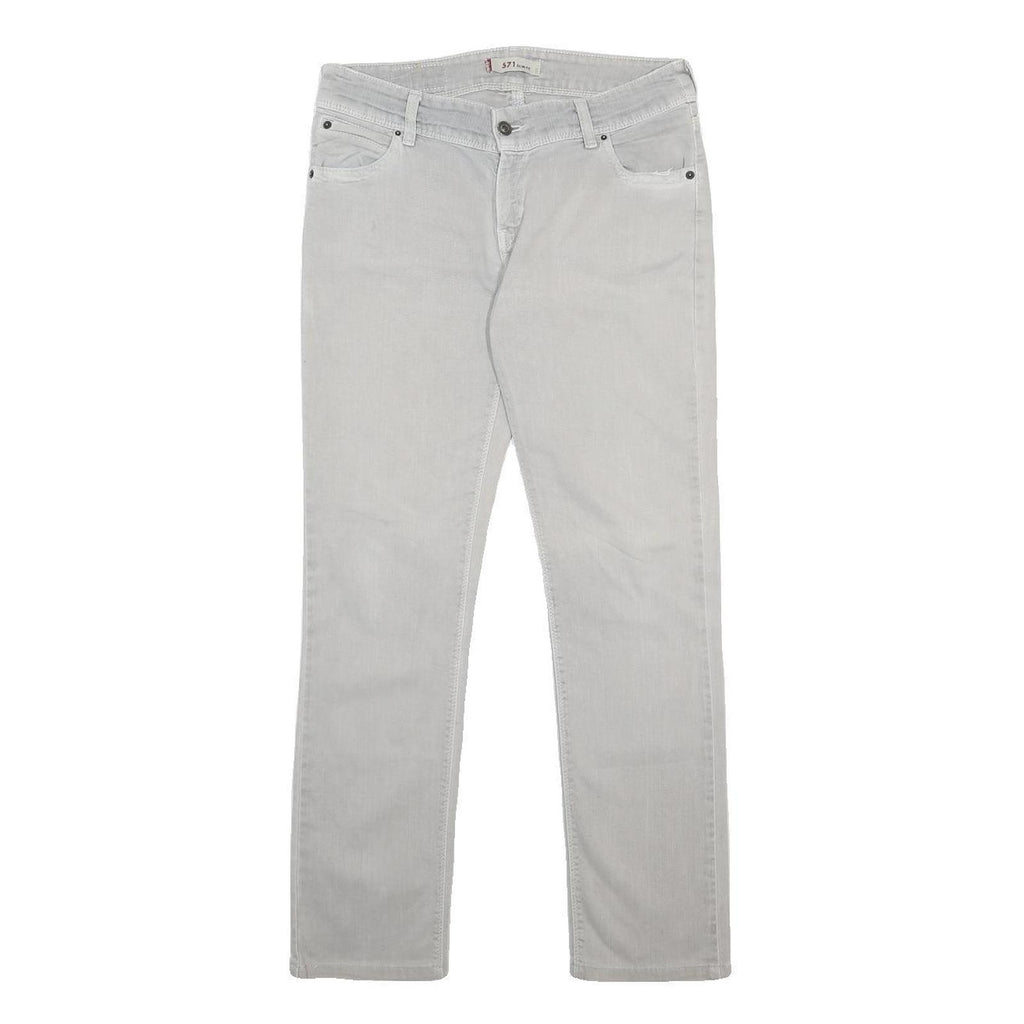 LEVI'S 571 Womens Jeans White Slim Skinny Denim Medium W34 L29 Stretch Cotton