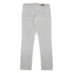 LEVI'S 571 Womens Jeans White Slim Skinny Denim Medium W34 L29 Stretch Cotton