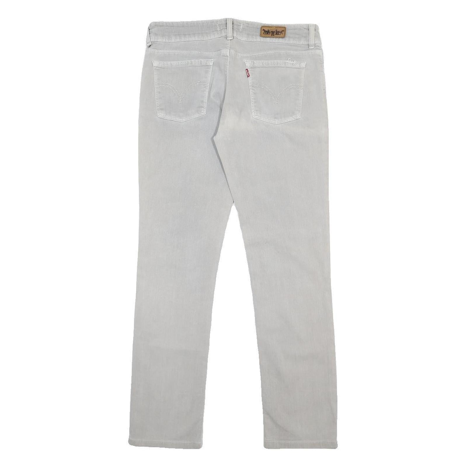LEVI'S 571 Womens Jeans White Slim Skinny Denim Medium W34 L29 Stretch Cotton
