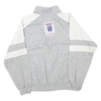 Mens Grey & White Sweatshirt Pullover L Half Zip Cotton Blend Casual Sports