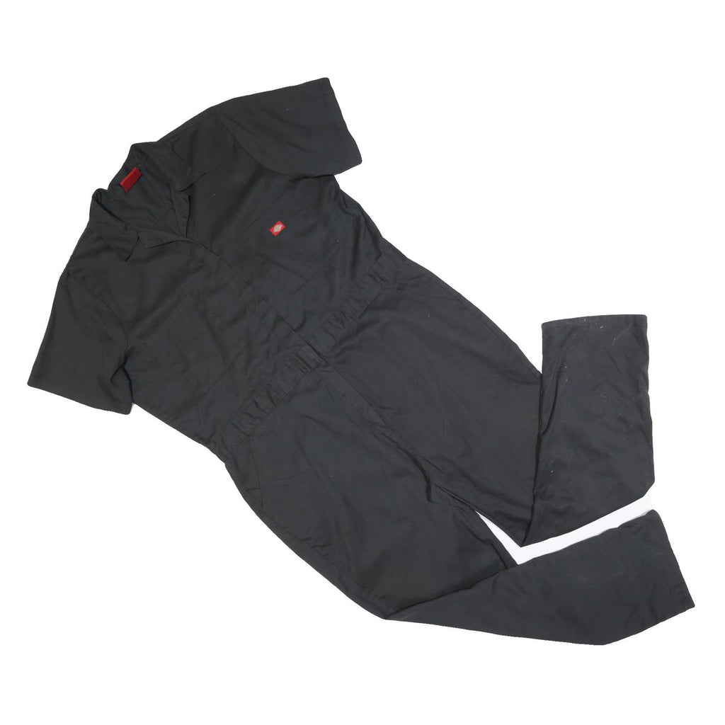 DICKIES Womens Black Cotton Blend Dungarees Loose Fit XL W46 L30 Workwear