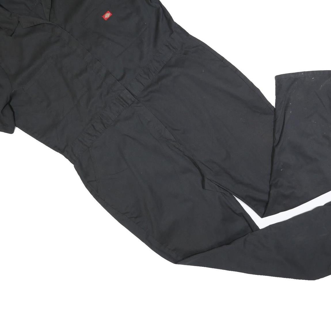 DICKIES Womens Black Cotton Blend Dungarees Loose Fit XL W46 L30 Workwear