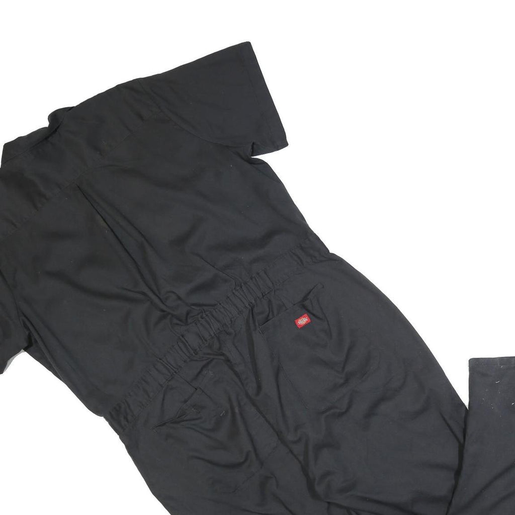 DICKIES Womens Black Cotton Blend Dungarees Loose Fit XL W46 L30 Workwear