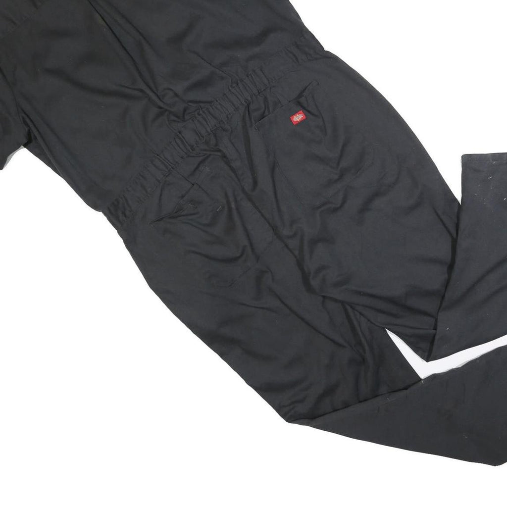 DICKIES Womens Black Cotton Blend Dungarees Loose Fit XL W46 L30 Workwear
