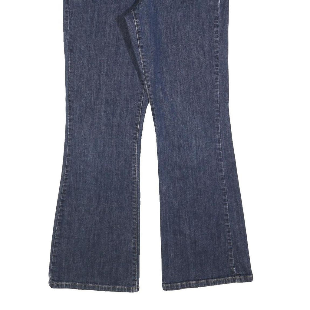 CALVIN KLEIN JEANS Womens Dark Blue Regular Flared Denim Rinse W32 L30 Zip