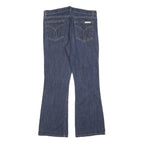CALVIN KLEIN JEANS Womens Dark Blue Regular Flared Denim Rinse W32 L30 Zip