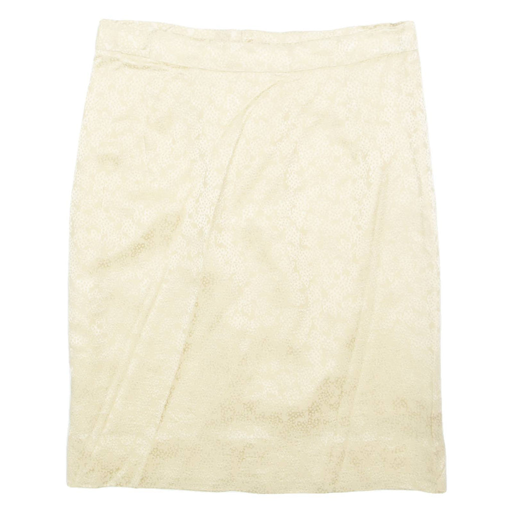 Womens Pencil Skirt Gold Midi Floral M