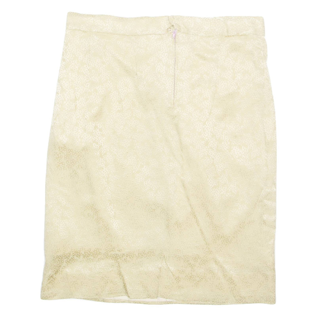 Womens Pencil Skirt Gold Midi Floral M