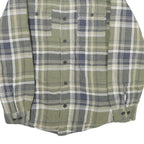 WRANGLER Mens Green & Grey Check Flannel Jacket S Cotton Blend Button Closure