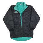 ADIDAS Equipment Mens Black & Teal Equipment Quilted Jacket XL Blend Zip