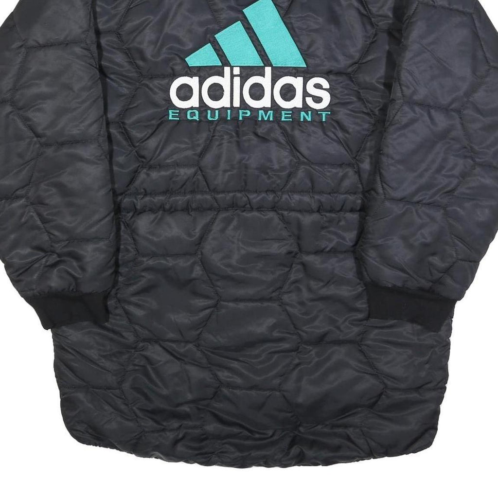 ADIDAS Equipment Mens Black & Teal Equipment Quilted Jacket XL Blend Zip