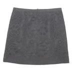 MINT VELVET Womens Grey Lace Mini Cotton Blend Skirt UK 10 Zipper Closure