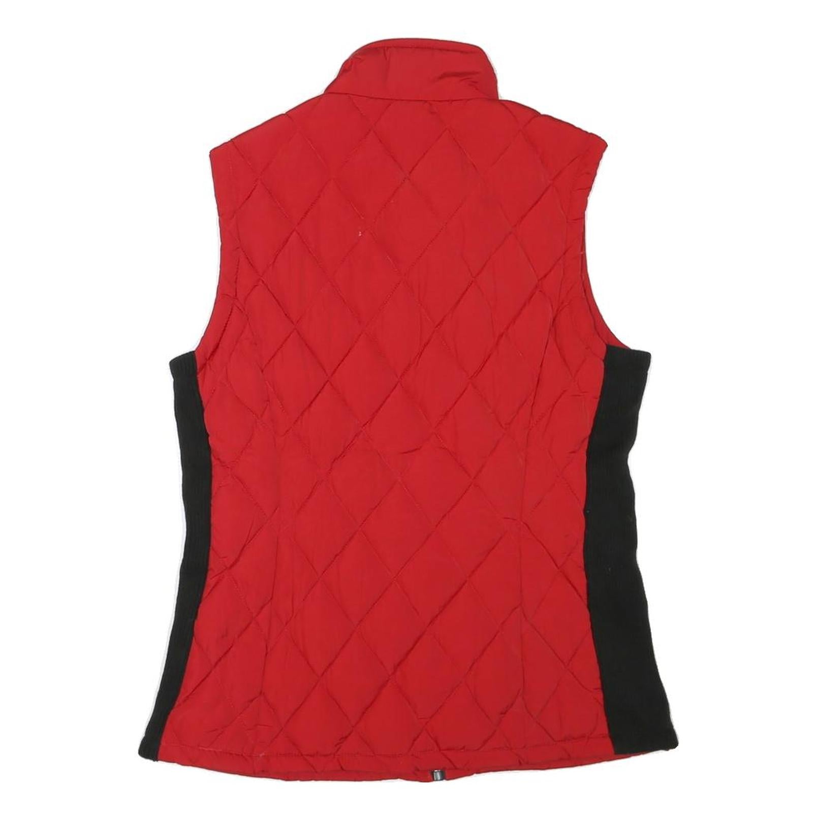 CALVIN KLEIN Mens Red & Black Quilted Zip Jacket M Polyester Blend Stylish