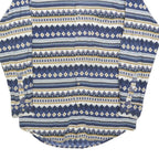 HAPPY LIFE Mens Blue & White Patterned Cotton Blend Shirt S Casual Long Sleeve