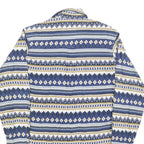 HAPPY LIFE Mens Blue & White Patterned Cotton Blend Shirt S Casual Long Sleeve