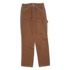 DICKIES Mens Cotton Blend Brown Regular Straight Trousers W27 L30 Workwear