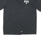 DICKIES Mens Black Four Day Ray Brewing Cotton Blend Shirt L Workwear
