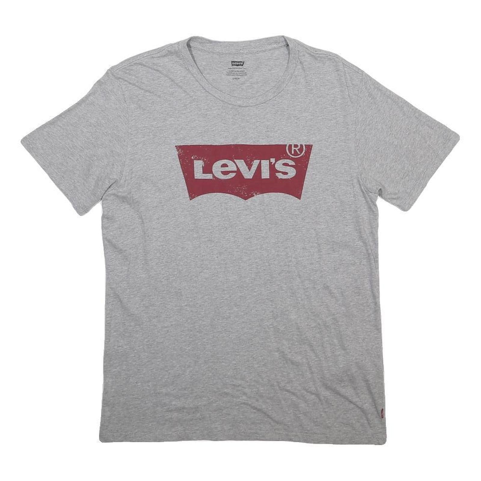 LEVI'S Mens Grey Crew Neck Short Sleeve Classic Graphic T-Shirt S Cotton Blend