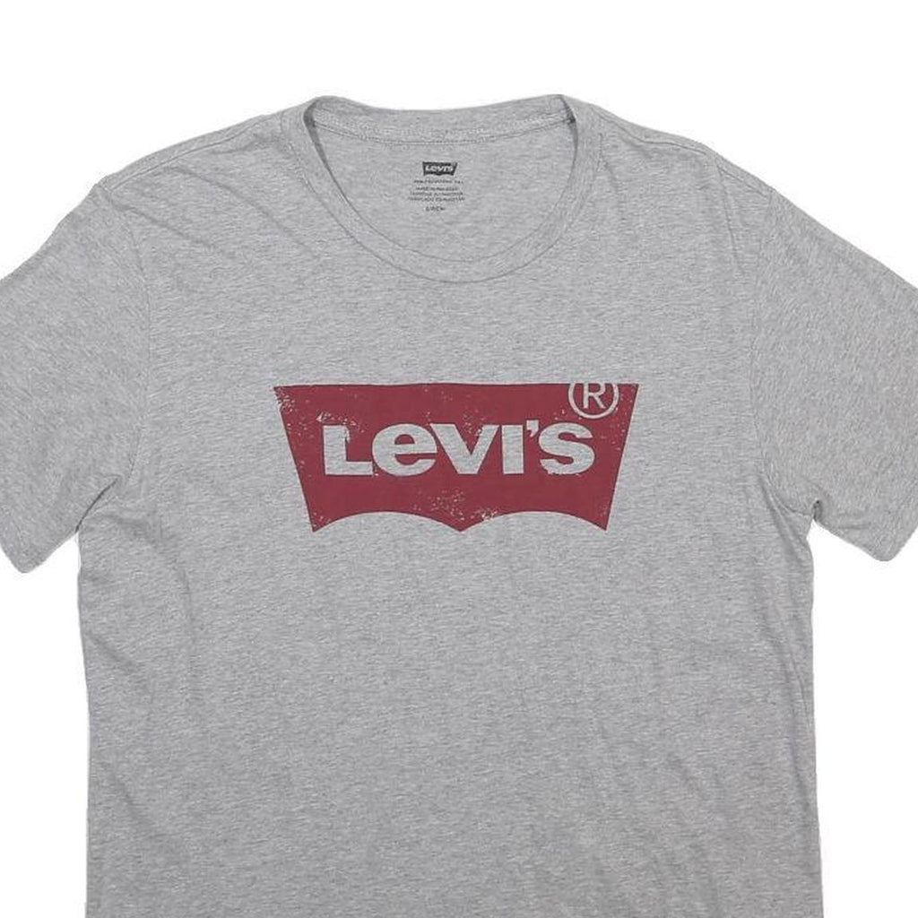 LEVI'S Mens Grey Crew Neck Short Sleeve Classic Graphic T-Shirt S Cotton Blend
