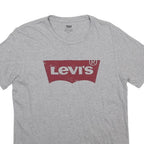LEVI'S Mens Grey Crew Neck Short Sleeve Classic Graphic T-Shirt S Cotton Blend