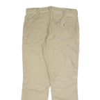 CARHARTT Mens Cotton Blend Beige Relaxed Straight Trousers W34 L32 Workwear