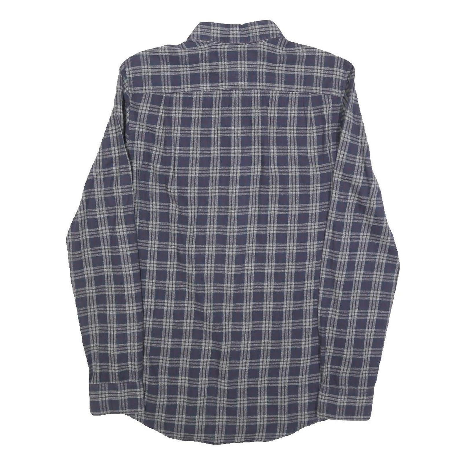 JACK WILLS Mens Blue Grey Checked Shirt XS Cotton Blend Long Sleeve Button