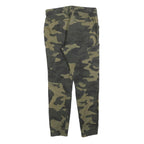 JOHN H Mens Cotton Blend Slim Camouflage Cargo Trousers W30 L28 Drawstring Waist