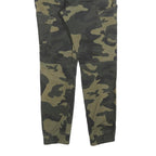 JOHN H Mens Cotton Blend Slim Camouflage Cargo Trousers W30 L28 Drawstring Waist